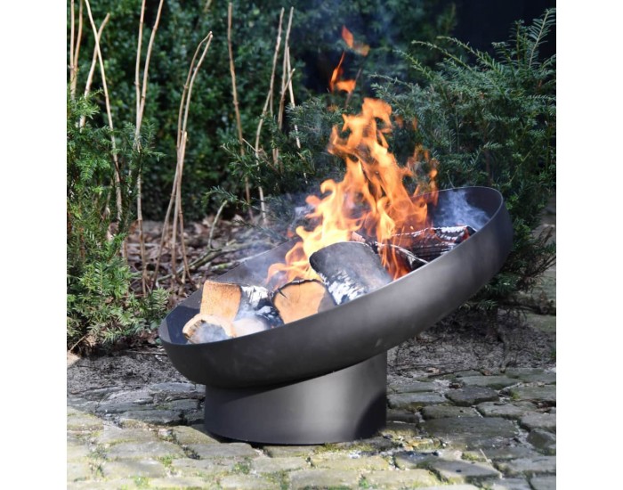 Esschert Design Купа за огън, наклонена, черна, стомана, FF402 Esschert Design Купа за огън, наклонена, черна, стомана, FF402