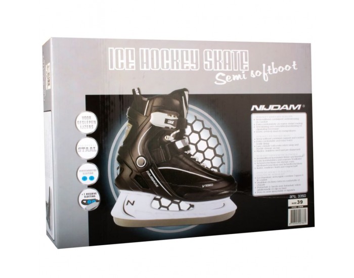 Nijdam Кънки за хокей на лед, размер 39, 3350-ZWW-39