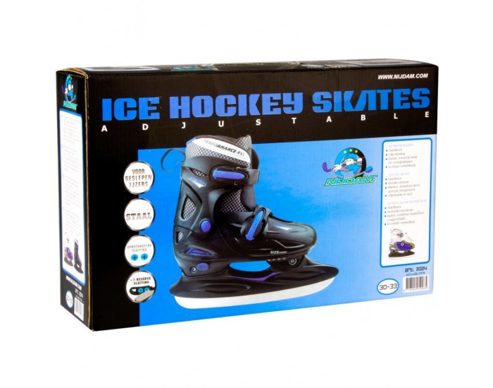 Nijdam Кънки за хокей на лед, размер 30-33, 3024-ZWB-30-33