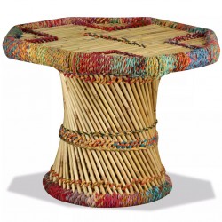 Sonata Бамбукова кафе маса, Chindi детайли, многоцветна - Холни маси