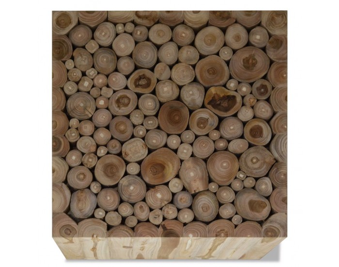 Sonata Маса за кафе, натурална тикова дървесина, 50x50x35 см
