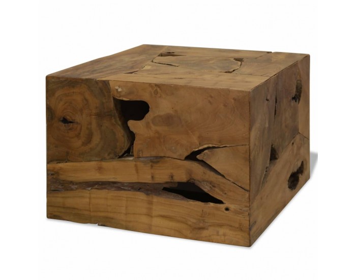 Sonata H Маса за кафе, 50x50x35 см, естествена тикова дървесина, кафява