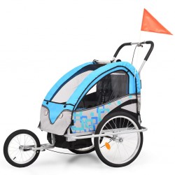 Sonata 2-в-1 Детско спортно ремарке за велосипеди, синьо и сиво - Сравняване на продукти