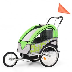 Sonata 2-в-1 Детско ремарке за велосипеди и количка, зелено и сиво - Сравняване на продукти