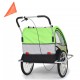 Sonata 2-в-1 Детско ремарке за велосипеди и количка, зелено и сиво
