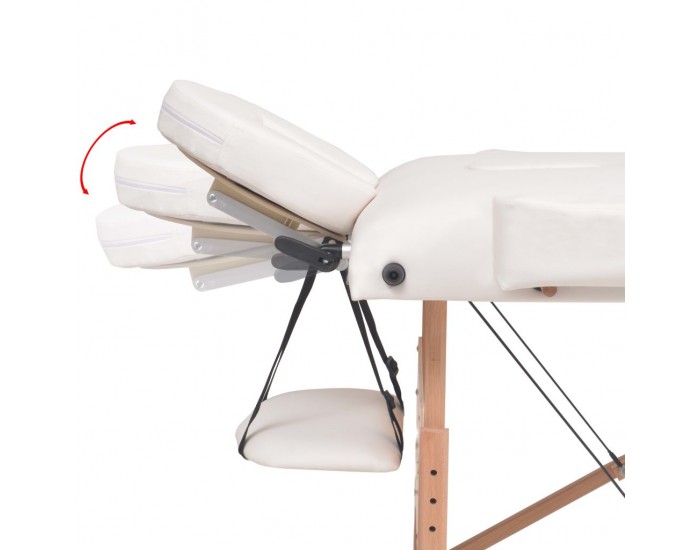Sonata Сгъваема масажна кушетка с 2 зони, столче, 10 см пълнеж, бяла