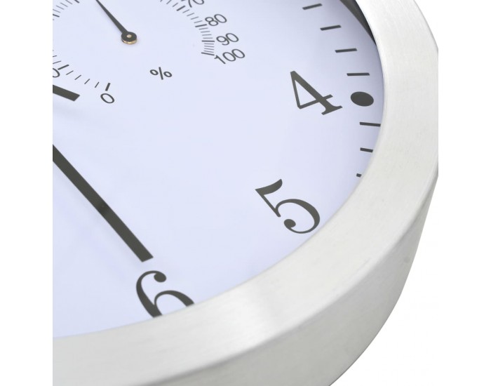 Sonata Стенен часовник с кварц, хигрометър и термометър, 30 см, бял