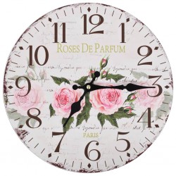 Sonata Винтидж стенен часовник Цветя, 30 см - Сувенири, Подаръци, Свещи