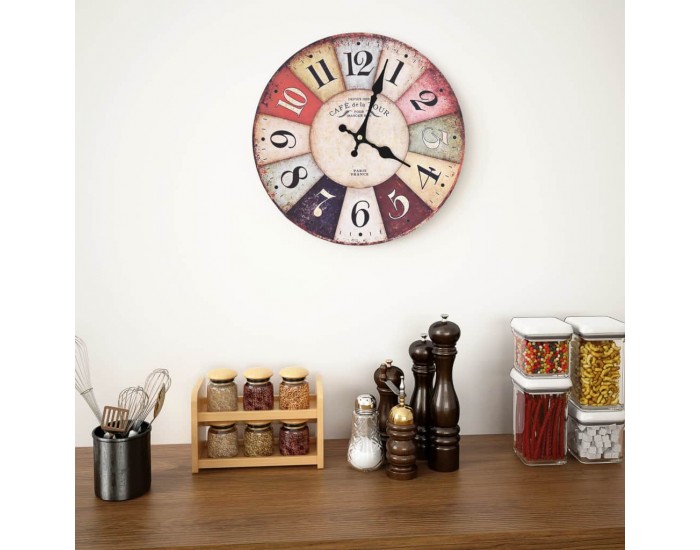 Sonata Винтидж стенен часовник, цветен, 30 см