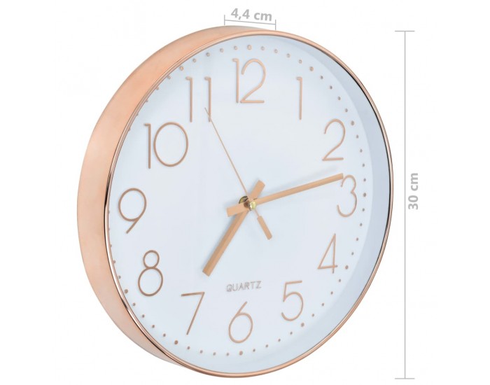 Sonata Стенен часовник, 30 см, розово-златисто