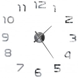 Sonata 3D стенен часовник, модерен дизайн, 100 см, XXL, сребрист - Сувенири, Подаръци, Свещи