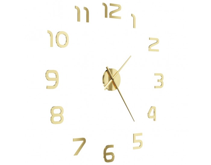 Sonata 3D стенен часовник, модерен дизайн, 100 см, XXL, златист