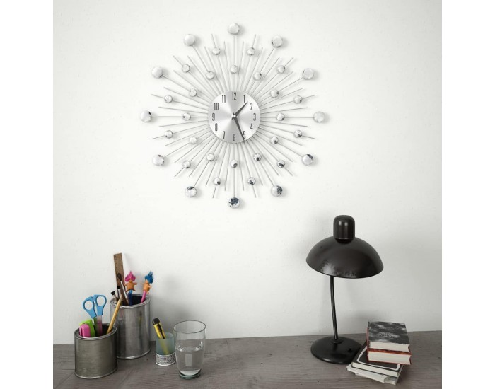 Sonata Стенен часовник с кварцов механизъм, модерен дизайн, 50 см