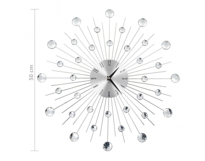 Sonata Стенен часовник с кварцов механизъм, модерен дизайн, 50 см
