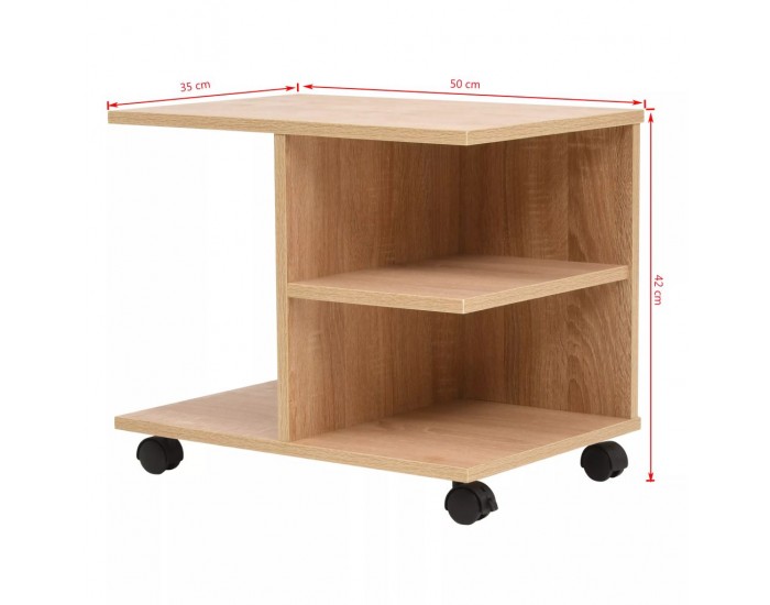 Sonata Подвижна етажерка, 50x35x42 см, цвят дъб