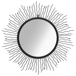 Sonata Стенно огледало, слънчеви лъчи, 80 см, черно - Тоалетки и Огледала