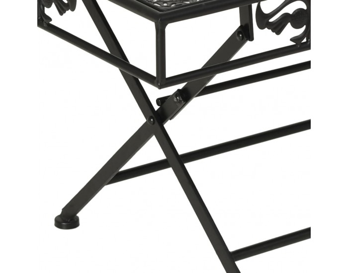 Sonata Сгъваема маса за кафе, винтидж стил, метал, 100x50x45 см, черна
