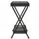 Sonata Сгъваема маса за чай, винтидж стил, метал, 58x35x72 см, черна