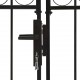 Sonata Оградна порта с две врати арковидна стомана 300x150 см черна