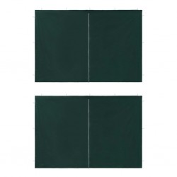 Sonata Странични стени за парти шатра, 2 бр, с цип, PE, зелени - Външни съоражения