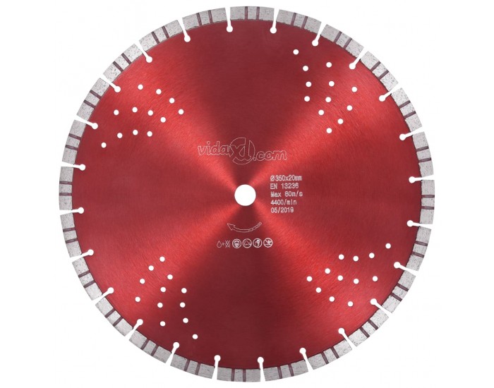 Sonata Диамантен режещ диск с турбо и отвори, стомана, 350 мм