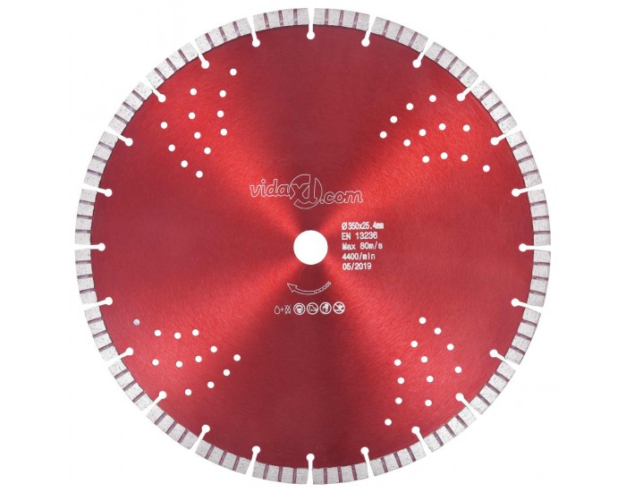 Sonata Диамантен режещ диск с турбо и отвори, стомана, 350 мм