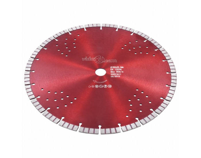 Sonata Диамантен режещ диск с турбо и отвори, стомана, 350 мм