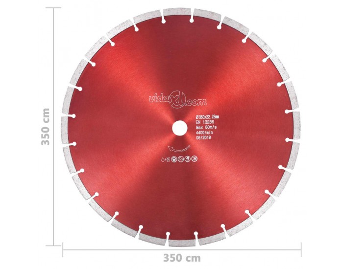 Sonata Диамантен режещ диск, стомана, 350 мм