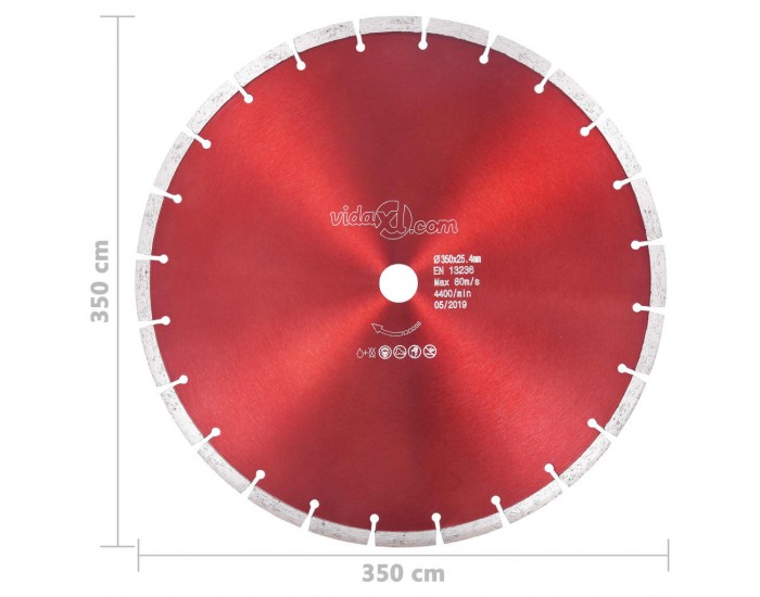 Sonata Диамантен режещ диск, стомана, 350 мм