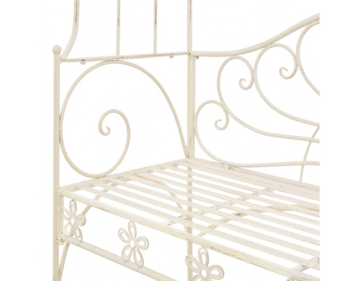 Sonata Градинска пейка, 122 см, желязо, антично бяло