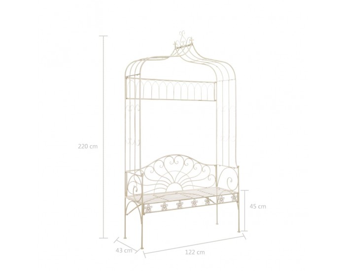 Sonata Градинска пейка, 122 см, желязо, антично бяло