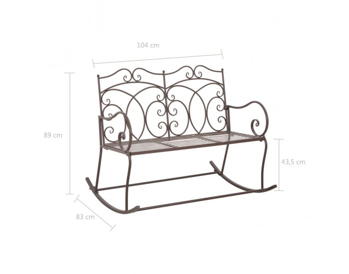 Sonata Градинска пейка, 104 см, желязо, антично кафяво