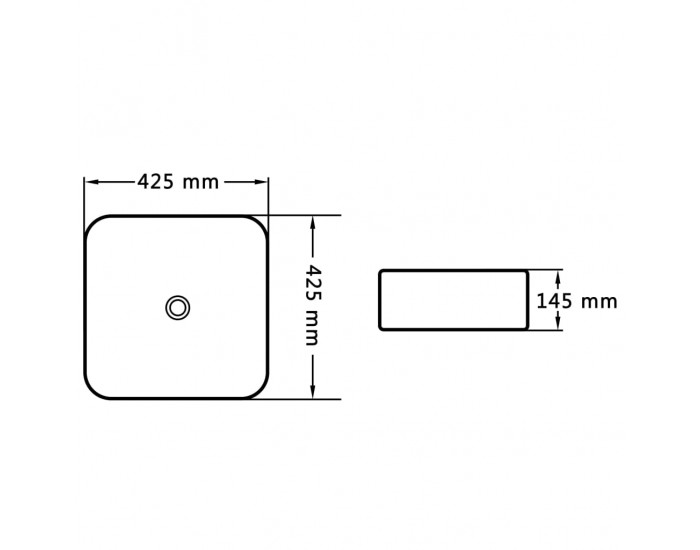 Sonata Мивка, 42,5x42,5x14,5 см, керамична, черна