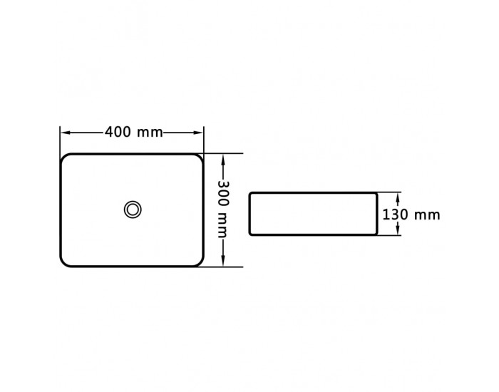 Sonata Мивка, 40x30x13 см, керамична, черна