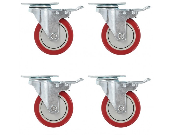 Sonata 4 бр въртящи се колела с двойни спирачки, 100 мм