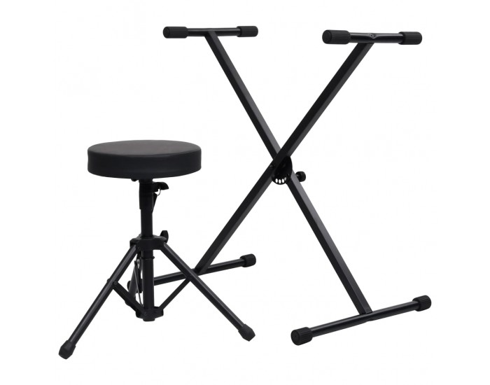 Sonata Комплект стойка за кийборд и табуретка в черно