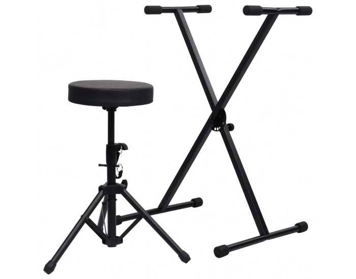 Sonata Комплект стойка за кийборд и табуретка в черно