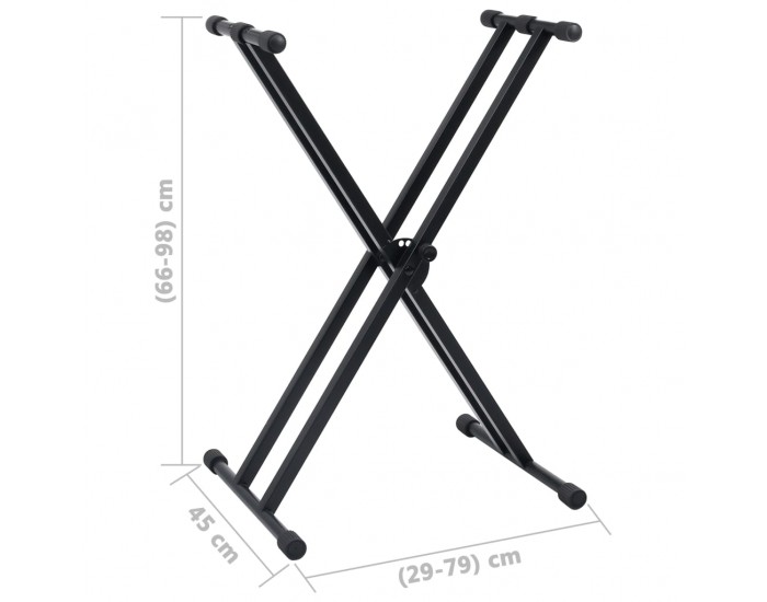 Sonata Комплект двойна стойка за кийборд и табуретка в черно