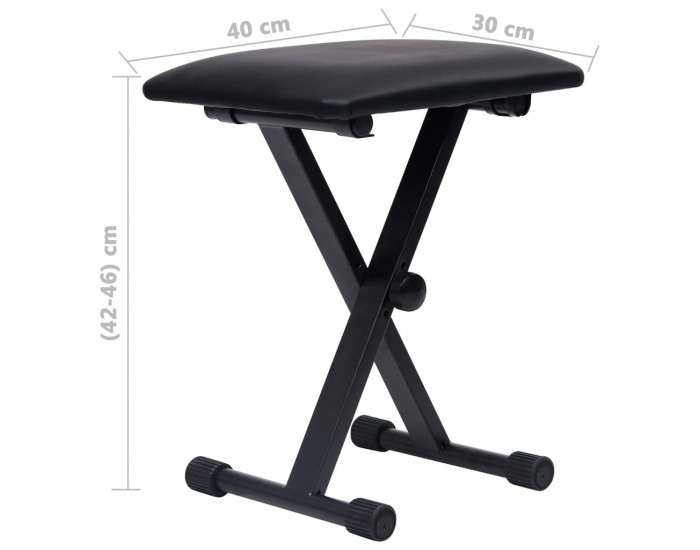 Sonata Комплект двойна стойка за кийборд и табуретка в черно