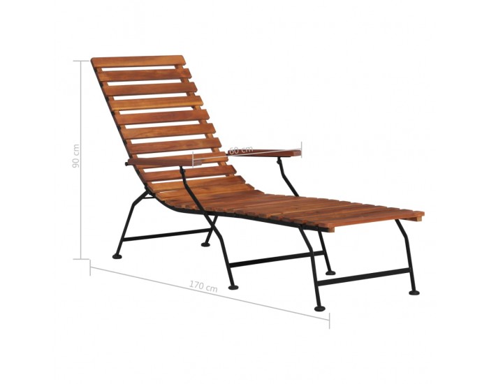 Sonata Градински стол тип шезлонг, акация масив