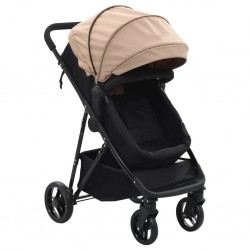 Sonata Детска/бебешка количка 2-в-1, таупе и черно, стомана - Бебешки колички