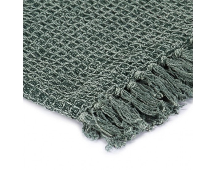 Sonata Декоративно одеяло, памук, 125x150 см, тъмнозелено