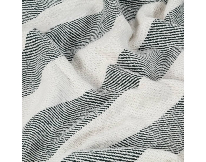 Sonata Декоративно одеяло, памук, ивици, 160x210 см, тъмнозелено