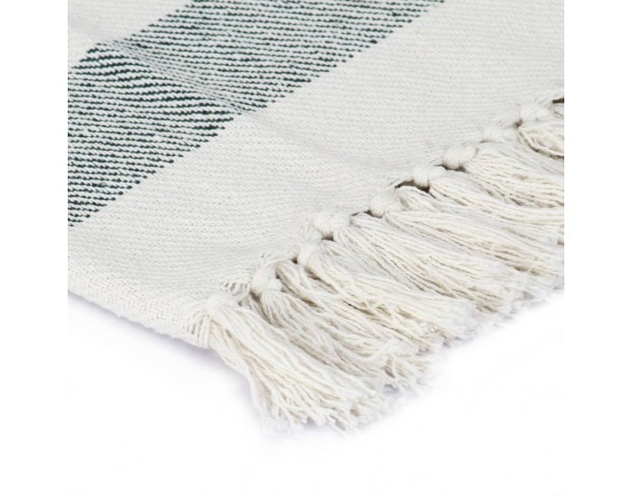 Sonata Декоративно одеяло, памук, ивици, 160x210 см, тъмнозелено