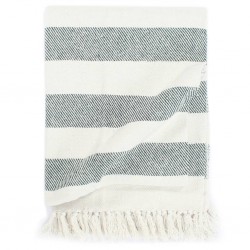 Sonata Декоративно одеяло, памук, ивици, 220x250 см, тъмнозелено - Аксесоари