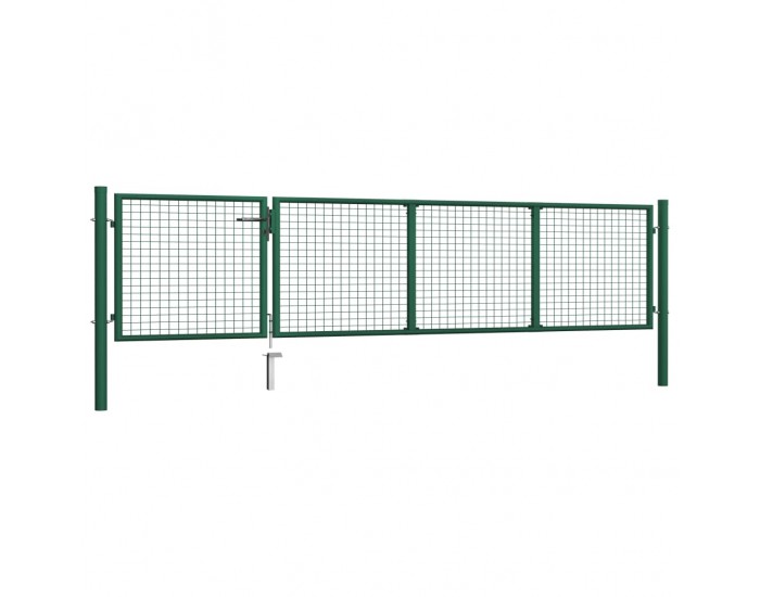 Sonata Градинска порта, стомана, 350x75 см, зелена