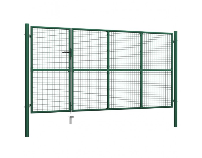 Sonata Градинска порта, стомана, 350x150 см, зелена