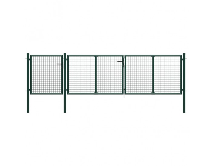 Sonata Градинска порта, стомана, 400x75 см, зелена