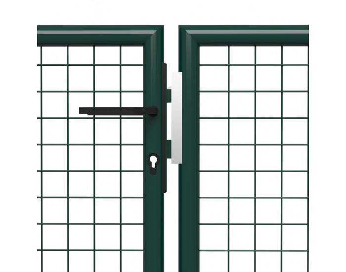 Sonata Градинска порта, стомана, 400x75 см, зелена