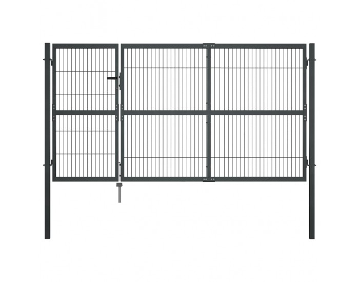 Sonata Градинска порта със стълбове, стомана, 350x140 см, антрацит